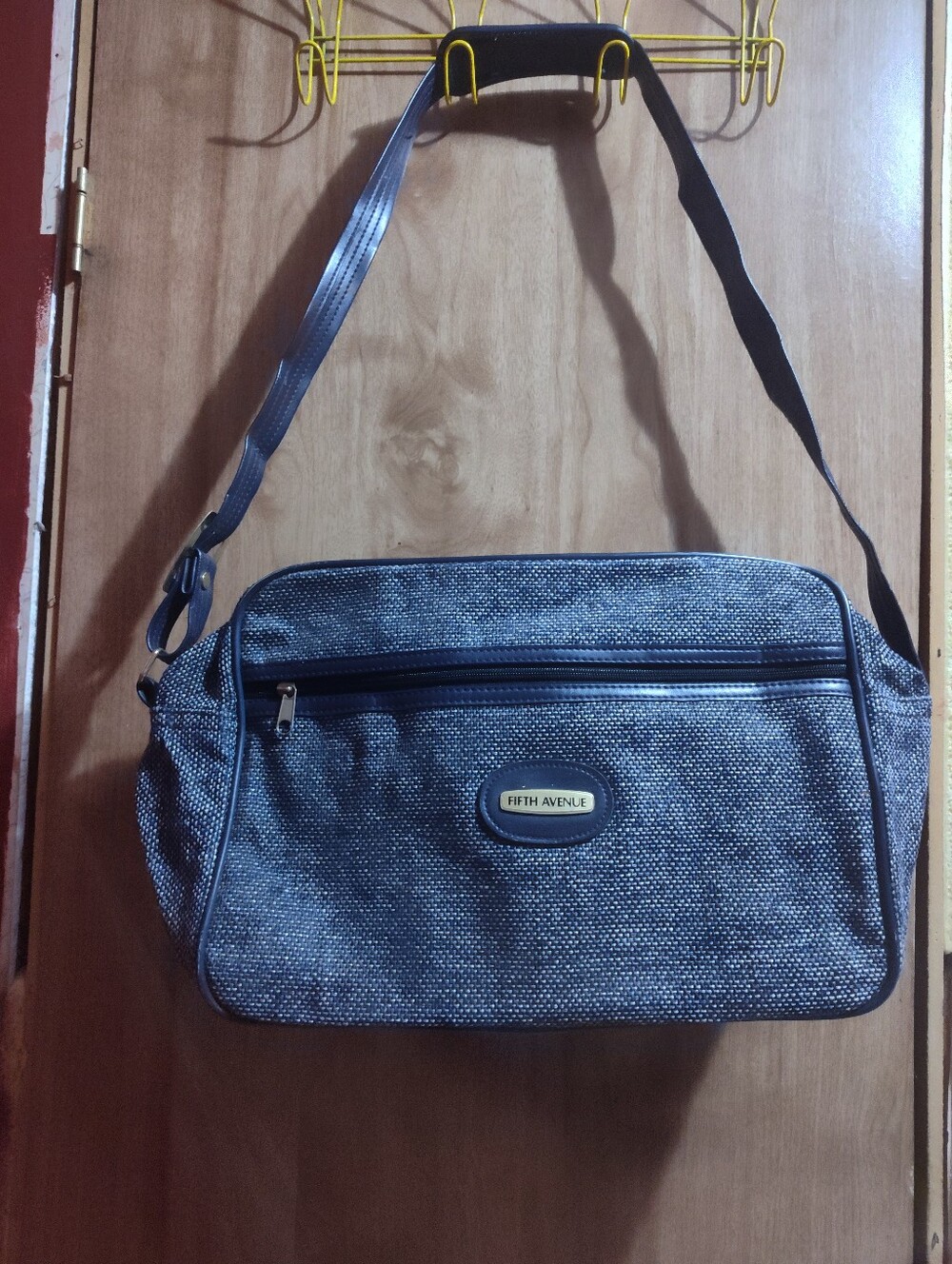 Saks Fifth Avenue Gray Textured Crossbody Shoulder Bag